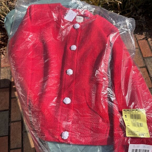 J Crew Tweed Lady Jacket with Jewel Buttons NWT - Picture 3 of 8